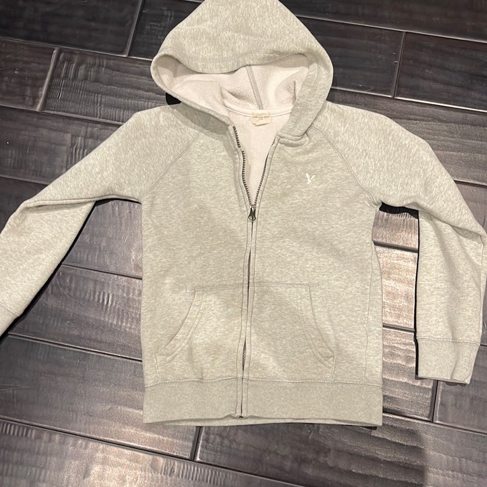 American Eagle kids, gray zipped hoodie